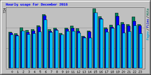 Hourly usage for December 2016